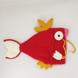 Magikarp Hat - Red or Gold - Handmade Knit-High quality handmade acrylic wool Magikarp hat in both kid's and adult sizes. Free shipping from abroad. Typically arrives to the USA in about 2-3 weeks.

Funny weird novelty knitted crocheted pokemon fish beanie cap red or gold, fishy head warmer gift-