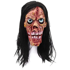 -Gross and ghoulish latex over-the-head monster mask with attached hair. One size fits most. Free shipping. Creepy weird scary zombie corpse creature undead halloween costume cosplay mask rotting unisex rubber wig disturbing USA-Abroad-
