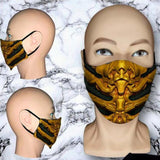 -Polyester protective face mask with nose clip, filter pocket (comes with 2 filters) and adjustable ear loops. Measures approximately 22.5cm x 13.5cm. Free shipping from abroad. These masks typically arrive in 2-4 weeks to the USA.

MK10 MK11 MK12 sub zero scorpion ninja noob -11-