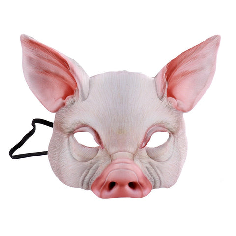 -High quality EVA pig masquerade style half-face mask with elastic band. One size fits most. Free shipping from abroad. Typically arrives in 2-3 weeks to the USA. Funny creepy weird costume cosplay technoblade gamer carnival pigs piggy piggies oink oink detailed plastic halloween fancy dress hog animal farm gag-Pink-