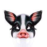 -High quality EVA pig masquerade style half-face mask with elastic band. One size fits most. Free shipping from abroad. Typically arrives in 2-3 weeks to the USA. Funny creepy weird costume cosplay technoblade gamer carnival pigs piggy piggies oink oink detailed plastic halloween fancy dress hog animal farm gag-Black and White-