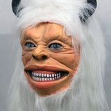 -Uniquely creepy high quality over-the-head latex yeti mask with attached hair. Funny weird weirdest halloween mask costume bizarre strange creepiest bigfoot yeti abominable snowman creature human face cryptid cryptozoology mythological horned goat bear man hybrid himalayan snow beast ice demon best freaky newest-