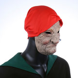 -Classic wrinkled old woman with cigarette and head scarf latex mask. One size fits most (ideal for a head circumference of 53-60cm). Free shipping from abroad. Typically arrives in 2-3 business days to the USA. Granny grandmother smoking gypsy woman old lady wrinkly vintage style witch strega nonna nana -