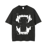-Unisex designer fashion tee with rough construction, retro printed graphics and heavy, grunge style distressing. 100% cotton. Free shipping from abroad. Unique retro vintage 90s nineties 1990s grunge gothic goth punk streetwear distressed mens unisex womens shirt t-shirt tee halloween-