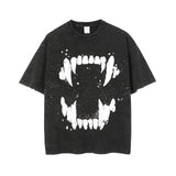 -Unisex designer fashion tee with rough construction, retro printed graphics and heavy, grunge style distressing. 100% cotton. Free shipping from abroad. Unique retro vintage 90s nineties 1990s grunge gothic goth punk streetwear distressed mens unisex womens shirt t-shirt tee halloween-Black-XL-