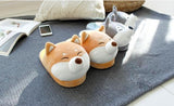 -Super cute women's plush smiling doge slippers. Free shipping from abroad. Typically arrives in about 2-3 weeks to the USA.

Happy kawaii meme dog shiba inu sun doggie pembroke welsh corgi slides house shoes footwear bad pun doge puppy gift juniors unisex kids teens US sizes memes fun funny dogecoin orange tan-