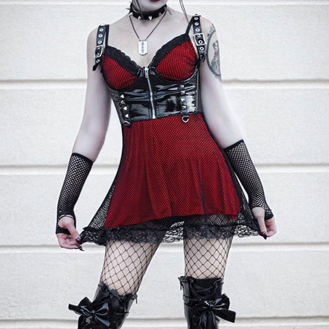 red dress black fishnets Fishnets - Winter Lace