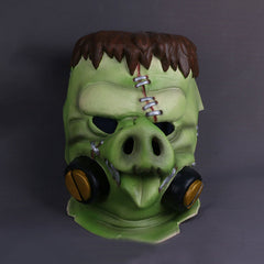 -High quality latex three quarter mask with sculpted hair. Free shipping from abroad. Typically arrives in about 2-3 weeks. Frankenswine porkenstein roadhog funny weird halloween costume mask mako skin monster weird spoopy piggy hog kid friendly unique-