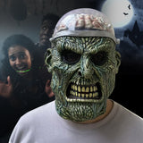 -High quality over-the-head monster mask with bubble showing exposed brain. One size fits most. Free shipping. These masks ship from within the USA and typically arrive in about a week.

Zombie undead frankenstein gross weird halloween costume reanimated creature mask-