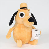 -High quality 'This Is Fine' meme plush dog with coffee cup. Measures approximately 9.8in/25cm. Free shipping from abroad. Typically arrives in about 2-3 weeks to the USA.

Funny staring dog in hat with coffee cup 2019 2020 2021 dumpster fire denial room in flames stuffed toy meme gift this is not fine oblivious plushie-