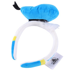 -Donald Duck hat plush headband. Hard to find genuine products which are part of the Disney 'Fun Fan Amuse' series. High quality officially licensed carnival game prizes by SEGA. Free shipping. Imported official authentic Disney Parks World Tokyo DisneySea EuroDisney Disneyland Mouse Ears unique arcade award toy-