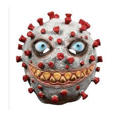 -A character mask personifying the true evil of the covid-19 pandemic and the importance vaccines and PCP. scary trending viral corona virus 2020 2021 cosplay plague infection epidemic murderous medical horror villain. arrogance and ignorance are the true murderers. get vaccinated, socially distance and wear a mask.-