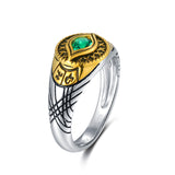 -High quality ring inspired by Doctor Strange's Eye of Amagatto and the 'Time Stone' green Infinity Stone. Handmade in .925 sterling silver with 18k white gold and 18k gold plating with green CZ stone.Well crafted and made to be treasured! Brand New in jeweler's ring box. Free Shipping Worldwide.-