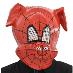 -High grade latex full over-the-head SPIDER-HAM mask. One size fits most. Measures approximately 16x21cm/6.3x8.3 inches. Free shipping from abroad. Typically arrives in the USA in 2-4 weeks. peter porker spiderverse marvel mcu alternative universe spiderman spider-man spider pig halloween costume cosplay character-