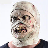 -The reanimated corpse of an unfortunate hospital patient with head bandages still in place. High quality latex over-the-head mask. One size fits most. Free shipping from abroad.

Decaying decrepit medical patient zombie mummy bandaged head halloween costume cosplay asylum hospital haunted house larp-