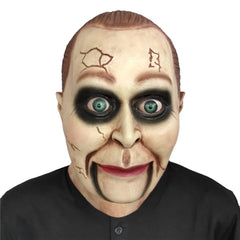 -Super creepy soft natural latex over-the-head mask. One size fits most. Free shipping from abroad with an average delivery time to the USA of about 2 weeks. halloween horror costume cosplay billy dead silence mask disturbing classic trope evil possessed doll -
