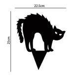 -High quality black acrylic halloween cat silhouette yard stakes. Each design is available individually or in sets of three in two different sizes. Free shipping from abroad with typical delivery to the USA about 2-3 weeks.

Goth gothic home garden decor festive party decorations signs kitty display-Cat 3-22.5x25cm/8.85x9.8in-
