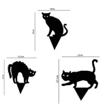 -High quality black acrylic halloween cat silhouette yard stakes. Each design is available individually or in sets of three in two different sizes. Free shipping from abroad with typical delivery to the USA about 2-3 weeks.

Goth gothic home garden decor festive party decorations signs kitty display-Set of 3-25cm/9.8in-
