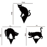 -High quality black acrylic halloween cat silhouette yard stakes. Each design is available individually or in sets of three in two different sizes. Free shipping from abroad with typical delivery to the USA about 2-3 weeks.

Goth gothic home garden decor festive party decorations signs kitty display-Set of 3-30cm/11.8in-