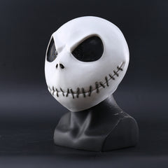 -High quality latex over-the-head Jack Skellington mask. One size fits most teens and adults. Free shipping from abroad with average delivery to the US in 2-3 weeks. This is halloween pumpkin king skeleton jack mask NBX NBC costume round latex rubber tim burton classic animation spoopy-