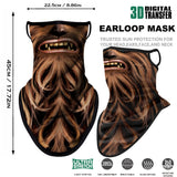 Wookie Balaclava or Neck Gaiter Mask UV Blocking Sun & Wind Protective-Super high quality unisex balaclava, neck gaiter bandana or ear loop mask. Seamless, 4-way stretch, lightweight & breathable UPF30+ polyester microfiber. Free shipping. Funny chewbacca cycling, hunting, hiking, camping, climbing, fishing, as a fun helmet liner for horseback or motorcycle riding, piloting star craft. -