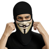Anonymous Balaclava, Neck Gaiter or Earloop Face Mask - UV Blocking-Super high quality unisex mask in choice of style. Seamless, 4-way stretch, protective UPF30+ soft & comfortable, lightweight & breathable polyester microfiber. Free shipping.

Suitable cycling, hunting, hiking, protest, camping, climbing, helmet liner for horseback or motorcycle riding, etc. vendetta anonymous design-