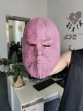 -Before setting his sights on stabilizing the universe, the young titan set his sights on the easier target of stabilizing upset stomachs... An oddly milky pink colored Thanos-like mask in soft natural latex. One size fits most. Free shipping from abroad.

Funny knockoff parody character cosplay mask halloween bathroom -