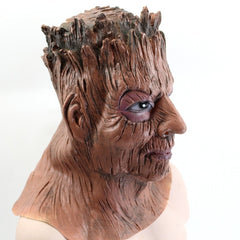 -Quality soft latex over-the-head mask. One size fits most. Free shipping from abroad. Weird sentient flora wood wooden tree man character with nose cosplay halloween costume anime groot monster alien creature treant ent forest guardian roleplay rpg mask d&d fantasy dnd stump stumpy log bole trunk-