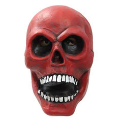 -Latex over-the-head skull mask. One size fits most. Free shipping from abroad with average delivery in 2-3 weeks. Classic traditional style skull red halloween mask costume cosplay prop-