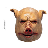 -High quality latex over-the-head pig mask, as seen in a number of different horror movies. One size fits most adults. Free shipping.Orders shipped within the USA typically arrive in about 1-2 weeks, 2-4 weeks when shipped from abroad. Halloween costume animal cosplay hog piggy murder monster scary creepy disturbing-