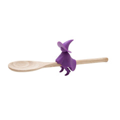 -Fun and functional witch on broomstick high quality food safe silicone spoon holder and steam release lid lifter. Measures approximately 8.5x4.5x4.8cm / 3.35x1.77x1.89 inches. Free shipping. Kitchenware spoon rest cookware wicca kitchen witch witchcraft halloween cooking utensil novelty 3d shaped gift pot stove -