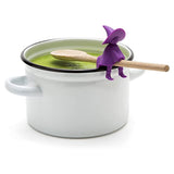 -Fun and functional witch on broomstick high quality food safe silicone spoon holder and steam release lid lifter. Measures approximately 8.5x4.5x4.8cm / 3.35x1.77x1.89 inches. Free shipping.

Kitchenware spoon rest cookware wicca kitchen witch witchcraft halloween cooking utensil novelty 3d shaped gift pot stove -