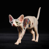-Nicely detailed miniature 1:6 scale tattooed sphynx cat figurines crafted in high quality resin, hand painted. Brand new in box. Guaranteed quality. Free shipping.

Unique unusual weird naked hairless cat sphynx spinx sphinx badass cat tattoos tattooing pierced piercing figure sculpture statuette punk kitty gift-B-