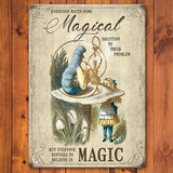 -"Everyone wants some magical solution to their problem but everyone refuses to believe in magic" Caterpillar quote antique style fantasy art wall hanging. 

Metal sign with quality printing. 2 sizes 20x30cm or 30x40cm. Free shipping.

Classic Sir John Tenniel illustrations gift quote vintage imagination wonder gift-Metal-40x30cm-