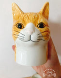 -Cute figural hand-painted ceramic cat head vases. Each measures roughly 10.2x8x12cm / 4x3.15x4.7 inches. Dishwasher safe. Brand new in box. Free shipping.

pretty kitty desktop pen pencil holder cup tabletop home decor office flower cactus succulent planter flowerpot cats designer porcelain cat lover garden gift-Orange and White-