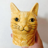 -Cute figural hand-painted ceramic cat head vases. Each measures roughly 10.2x8x12cm / 4x3.15x4.7 inches. Dishwasher safe. Brand new in box. Free shipping.

pretty kitty desktop pen pencil holder cup tabletop home decor office flower cactus succulent planter flowerpot cats designer porcelain cat lover garden gift-Orange-
