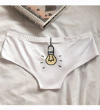 -Comfortable, women's midrise, hip lift briefs with printed funny "Turn Me On" and lightswitch on the front and lightbulb on the back. Lightweight and breathable, 95% polyester / 5% spandex. See size chart. Free shipping from abroad.-