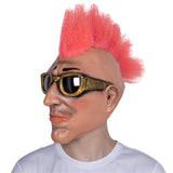 -Soft and flexible over-the-head mask made of high quality latex with attached hair. One size fits most. Free shipping from abroad with average delivery in 2-4 weeks to the USA.

Funny 80s eighties 1980s 1990s nineties 90s aging hipster carnival punk sunglasses mohawk weirdo character mask -
