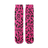 -High quality, mid-calf length socks featuring classic bright and boldly colored retro leopard print. Soft and comfortable, one size fits most teens and adults. Free shipping.

Unisex mens womens 80s 90s eighties 90s new wave frank memphis color animal print lisa vintage style streetwear skating skate punk pop wild rad-Dark Pink-One Size-