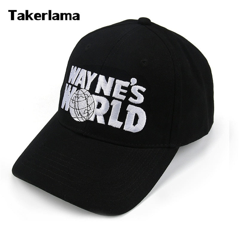 -Embroidered cotton cap with snapback adjustment. Free shipping from abroad. These hats typically arrive in 2-3 weeks to the USA. Classic retro vintage 1990s 90s nineties snl black and white wayne garth movie character cosplay hat mike myers-