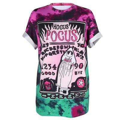 Hocus Pocus Tee Innergalactic retro tie-dyed AOP graphic tee creepshow-S-
