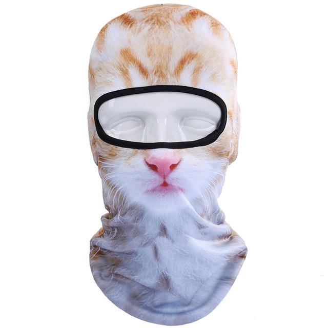 Orange Kitten 3D Print Balaclava, Funny Weird AOP Protective Face Mask-High quality all-over 3D print Husky Dog Balaclava.Breathable quick dry polyester fabric, windproof and dustproof, over-the-head full face and neck mask. One size fits most adults. Ideal for costume, cosplay, practical jokes but also rave, festival, convention, biking, hiking, cycling, ATV & motorcycle riding, skiing, etc.-