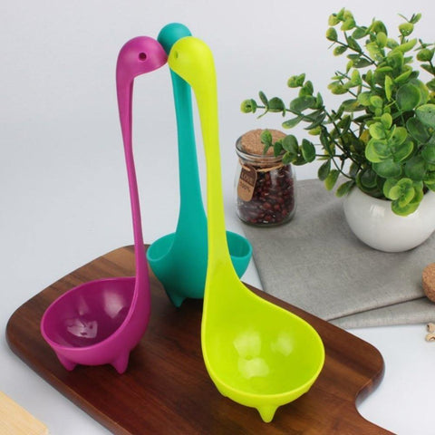 Nessie Loch Ness Soup Ladle, Whimsical Cryptid Dinosaur Serving