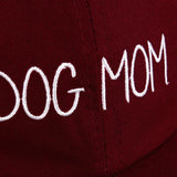 Dog Mom Embroidered Fashion Cap - Black or Burgundy Dad Hat for Women Furry Kids Puppy Mother--