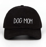 Dog Mom Embroidered Fashion Cap - Black or Burgundy Dad Hat for Women Furry Kids Puppy Mother-Black-