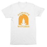 Namaste Witches Womens Tee - Cute Funny Yoga Witch Halloween Shirt-White-S-