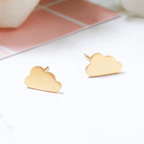Small Cloud Stud Earrings, Stainless Steel silver or gold color, Mini--