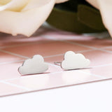 Small Cloud Stud Earrings, Stainless Steel silver or gold color, Mini--