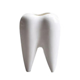 -Quirky small modern Tooth shaped desktop planter / flower pot ideal for succulents.This stylish little planter is made of durable, corrosion resistant ceramic and measures roughly 6.8cm / 2.68in square and 9.9cm / 3.90in tall. Teeth Mod Modern Molar Dentist Dentist's Office Dental Themed Decor, Vase Pen Cup GIft-