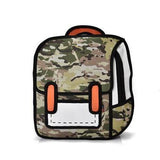 Cartoon 2D 3D Jump Style Comic Fashion Backpack Cute Funny School Bag-Green-